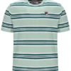 Camiseta Cesare con rayas teñidas en hilo en color Surf Spray