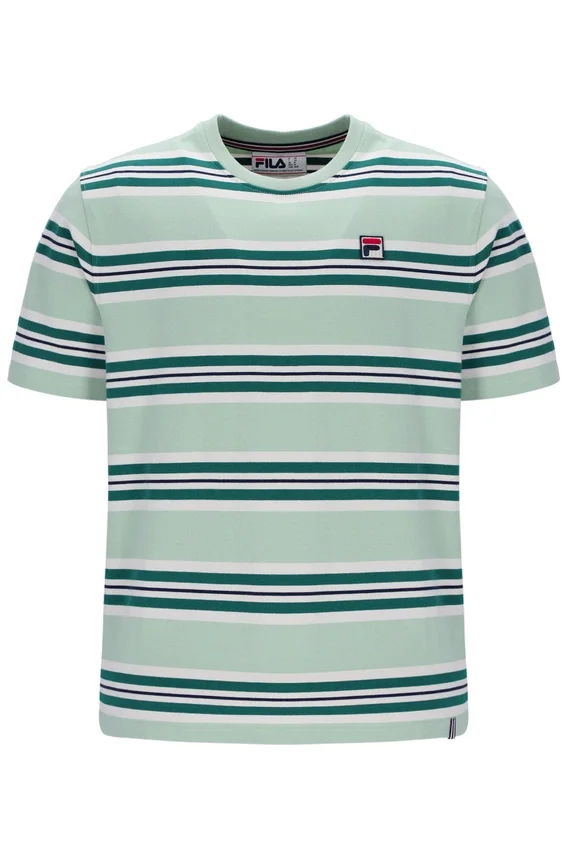 Camiseta Cesare con rayas teñidas en hilo en color Surf Spray