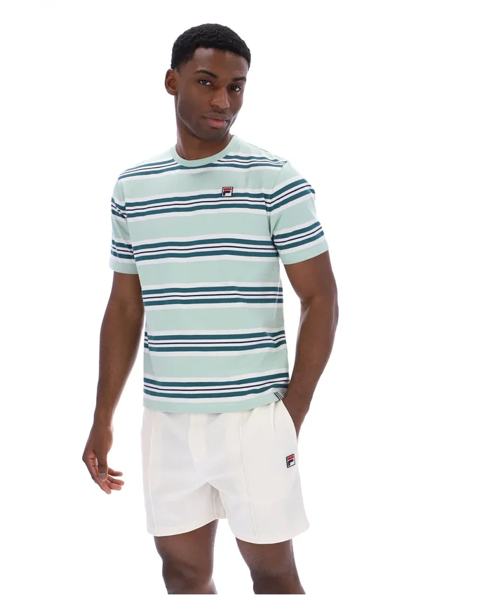 Camiseta Cesare con rayas teñidas en hilo en color Surf Spray