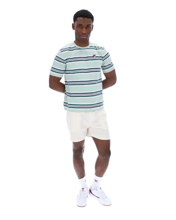 Camiseta Cesare con rayas teñidas en hilo en color Surf Spray
