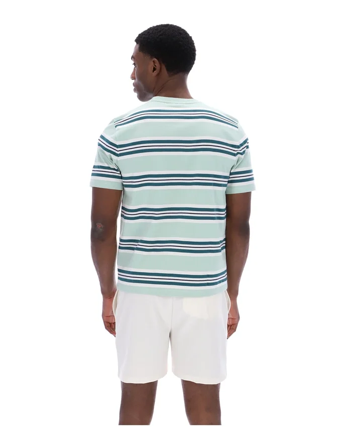 Camiseta Cesare con rayas teñidas en hilo en color Surf Spray