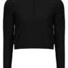 Camiseta con cremallera de un cuarto sin costuras Casa en negro