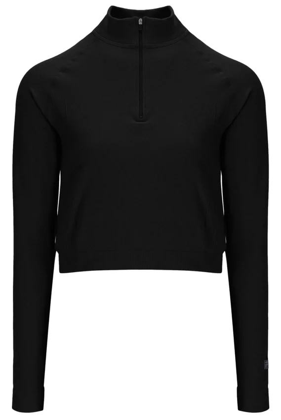 Camiseta con cremallera de un cuarto sin costuras Casa en negro