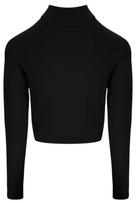 Camiseta con cremallera de un cuarto sin costuras Casa en negro