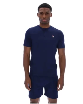 Camiseta con cuello Fila Valentino Essential en azul marino