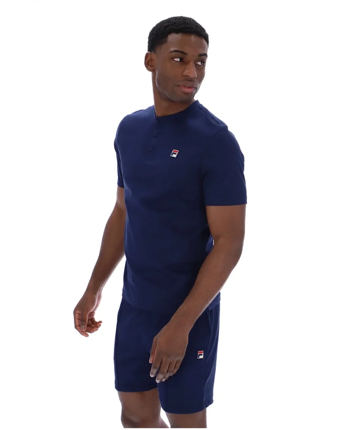 Camiseta con cuello Fila Valentino Essential en azul marino