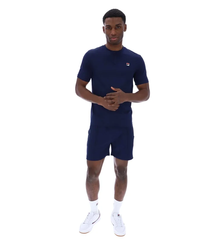 Camiseta con cuello Fila Valentino Essential en azul marino