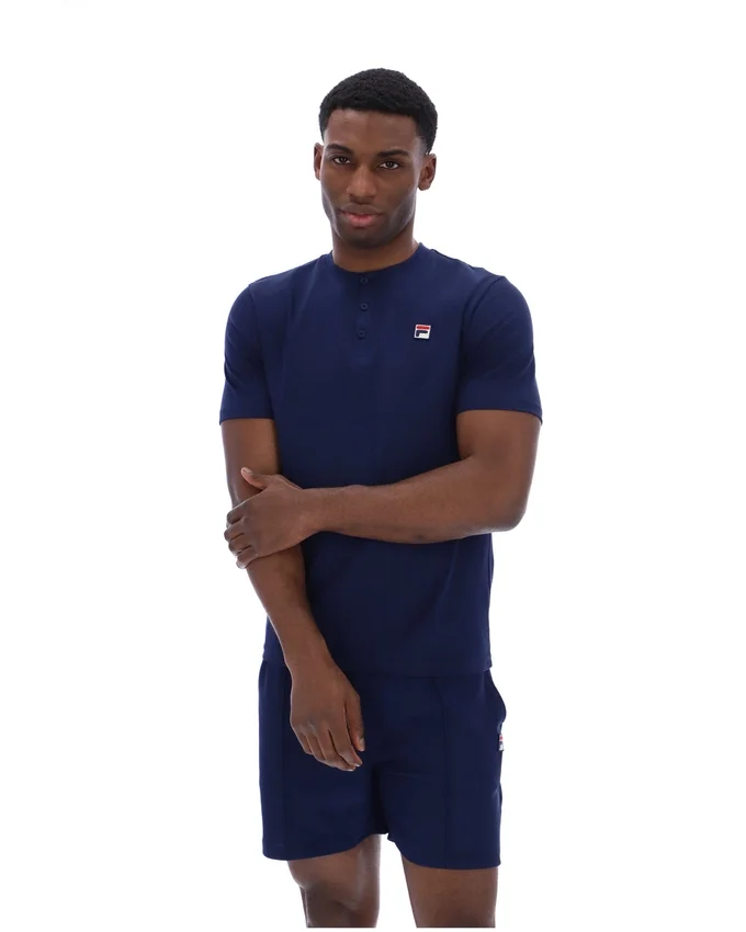 Camiseta con cuello Fila Valentino Essential en azul marino