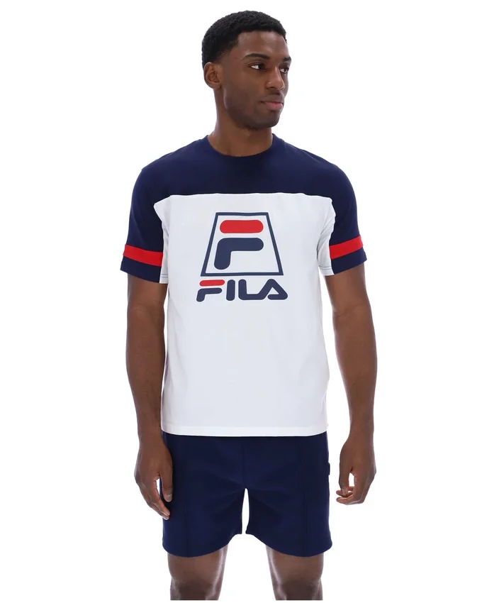Camiseta Damon «Cut and Sew» en blanco