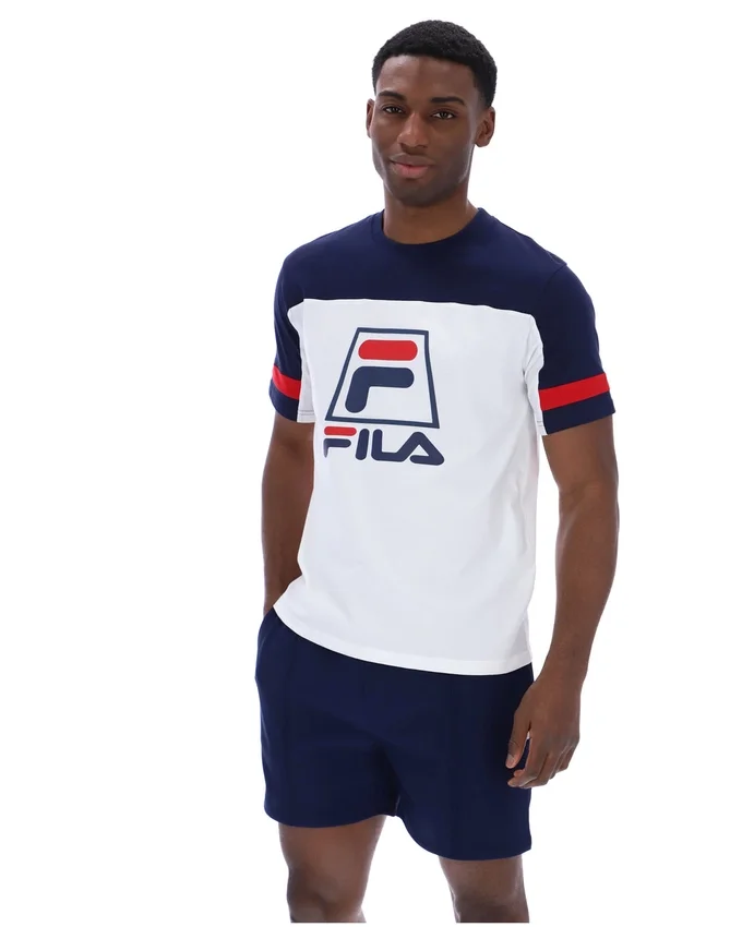 Camiseta Damon «Cut and Sew» en blanco