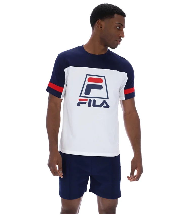Camiseta Damon «Cut and Sew» en blanco