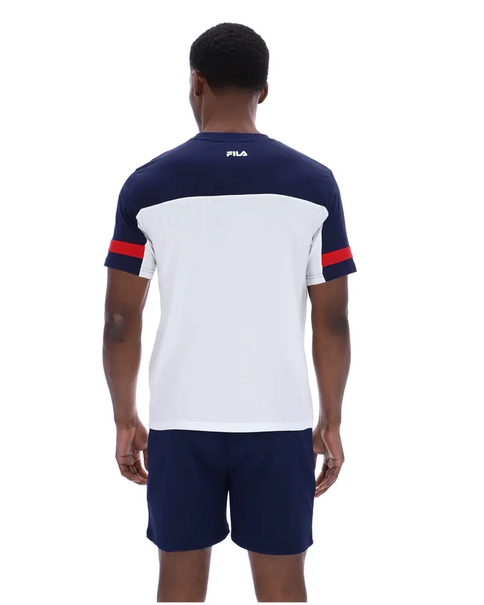 Camiseta Damon «Cut and Sew» en blanco