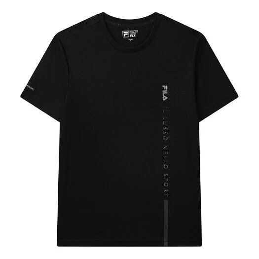 Camiseta de cuello redondo holgada con logo de letras, pantalones cortos, para hombre, color negro
