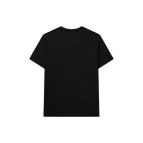 Camiseta de cuello redondo holgada con logo de letras, pantalones cortos, para hombre, color negro