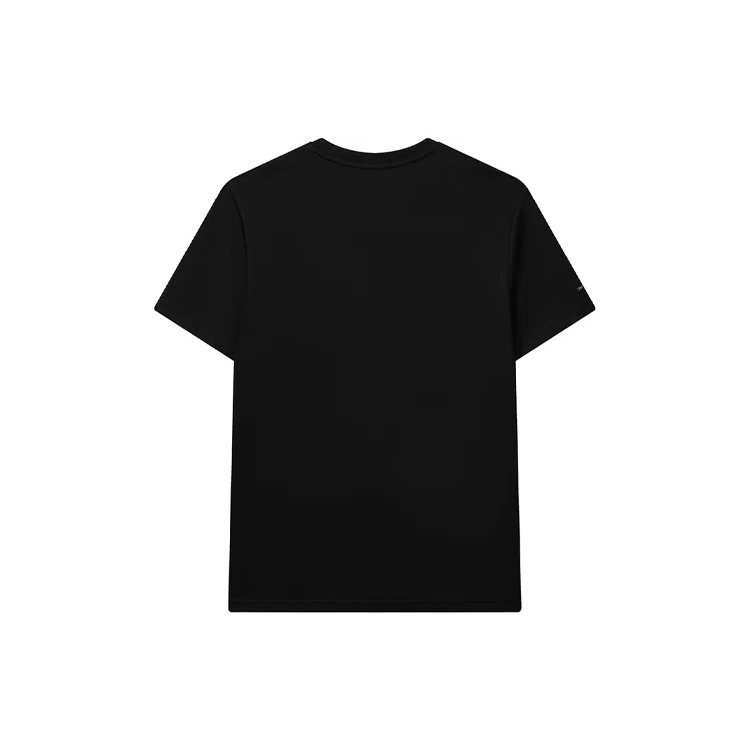 Camiseta de cuello redondo holgada con logo de letras, pantalones cortos, para hombre, color negro