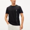 Camiseta de cuello redondo holgada con logo de letras, pantalones cortos, para hombre, color negro