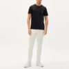 Camiseta de cuello redondo holgada con logo de letras, pantalones cortos, para hombre, color negro