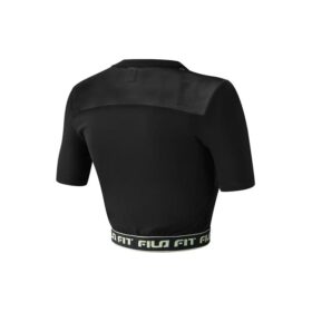 Camiseta de manga corta para yoga y gimnasio con letras impresas «Negro»