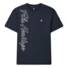 Camiseta de pantalones cortos de punto con letras impresas, azul