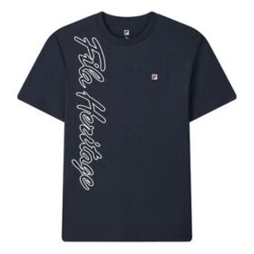 Camiseta de pantalones cortos de punto con letras impresas, azul