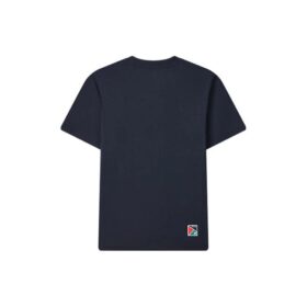 Camiseta de pantalones cortos de punto con letras impresas, azul