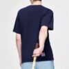 Camiseta de pantalones cortos de punto con letras impresas, azul