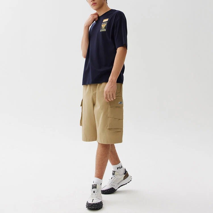 Camiseta de pantalones cortos holgada con estampado azul