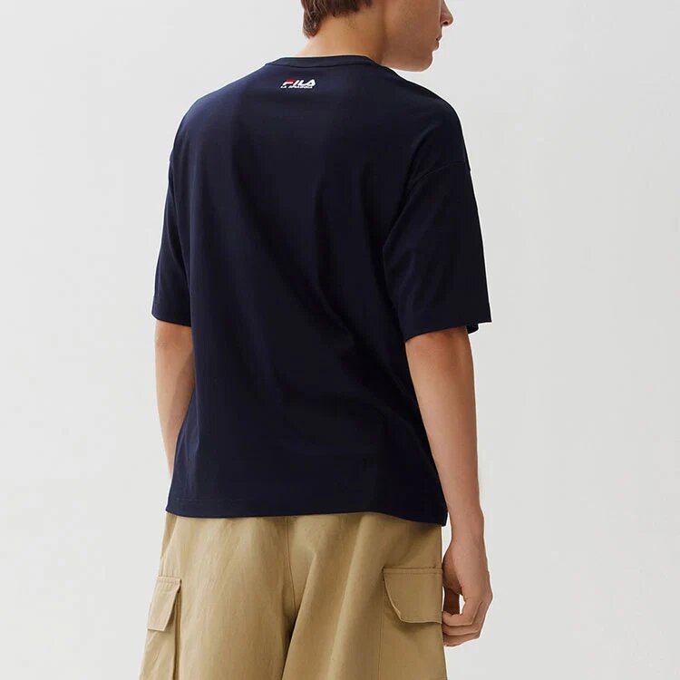 Camiseta de pantalones cortos holgada con estampado azul