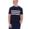 Camiseta de punto con rayas de malla Gerardo de Fila en azul marino
