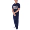 Camiseta de punto con rayas de malla Gerardo de Fila en azul marino