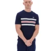 Camiseta de punto con rayas de malla Gerardo de Fila en azul marino