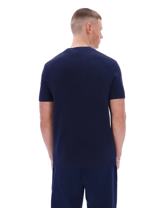 Camiseta de punto con rayas de malla Gerardo de Fila en azul marino