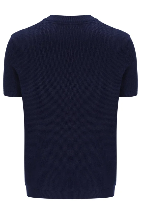 Camiseta de punto con rayas de malla Gerardo de Fila en azul marino