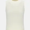Camiseta de punto corta en color blanco roto