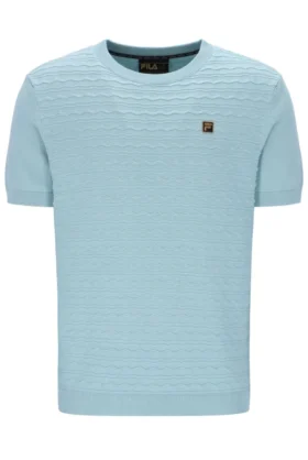 Camiseta de punto texturizado Don en azul Sterling