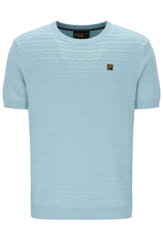 Camiseta de punto texturizado Don en azul Sterling