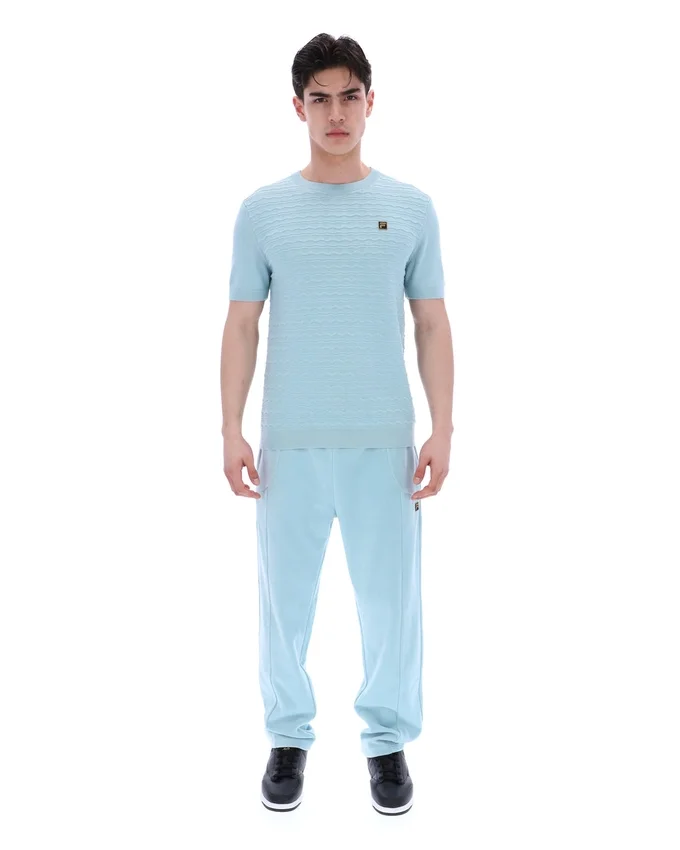Camiseta de punto texturizado Don en azul Sterling