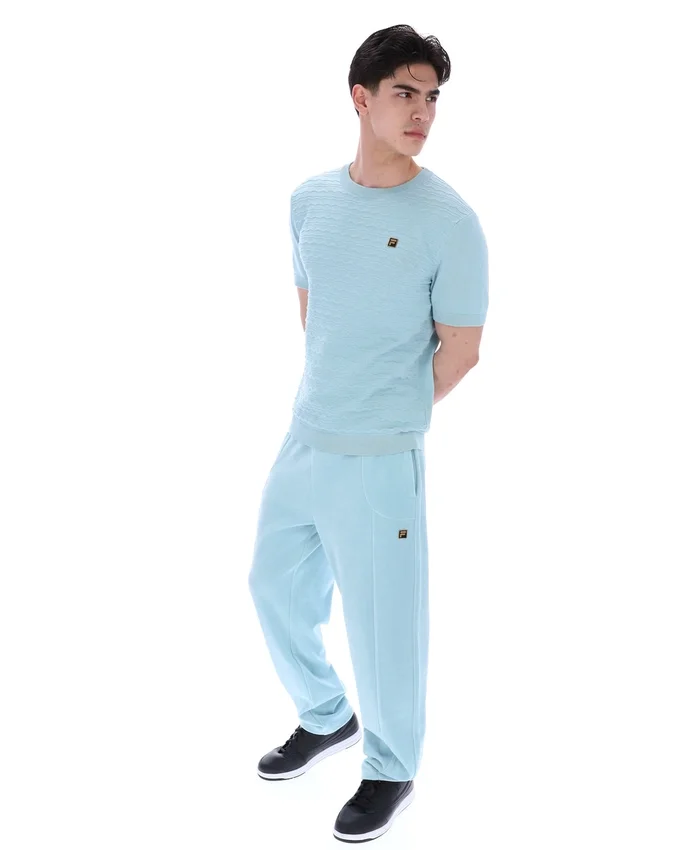 Camiseta de punto texturizado Don en azul Sterling