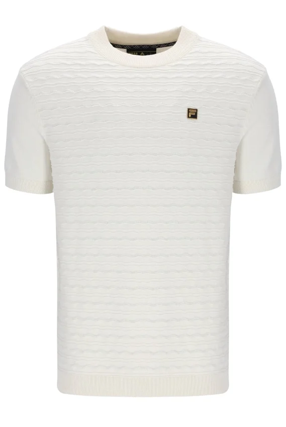 Camiseta de punto texturizado «Don» en color leche de coco