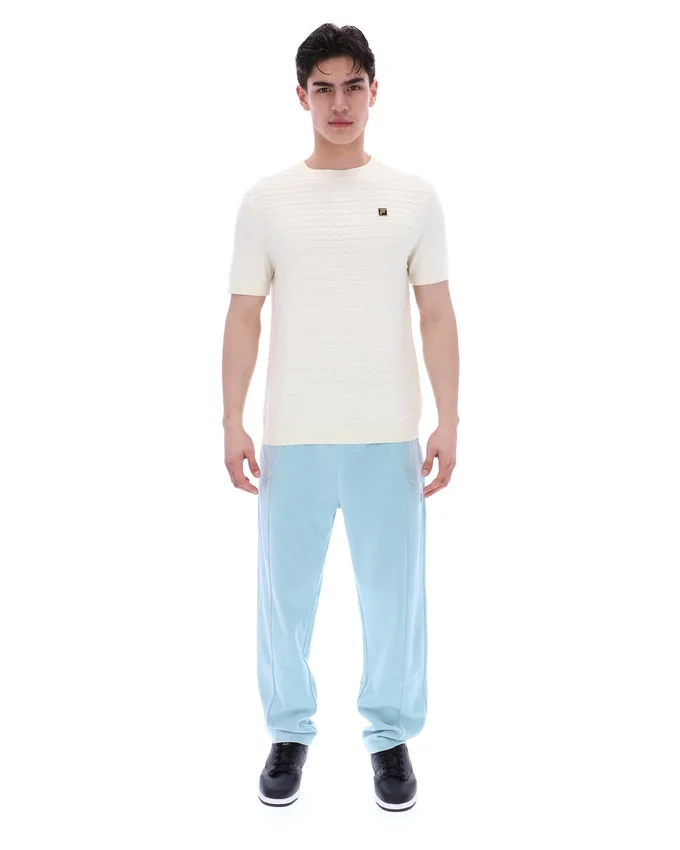 Camiseta de punto texturizado «Don» en color leche de coco