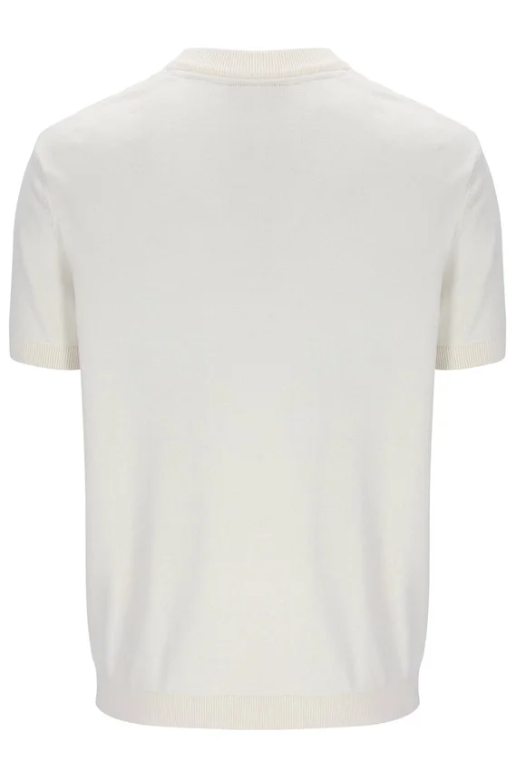 Camiseta de punto texturizado «Don» en color leche de coco