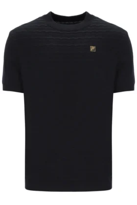 Camiseta de punto texturizado Don en negro