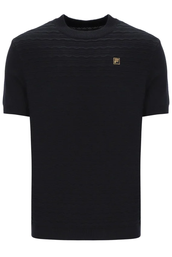 Camiseta de punto texturizado Don en negro