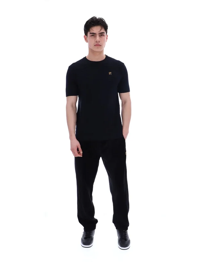 Camiseta de punto texturizado Don en negro