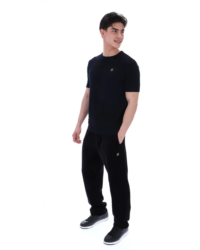 Camiseta de punto texturizado Don en negro