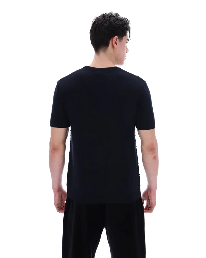 Camiseta de punto texturizado Don en negro