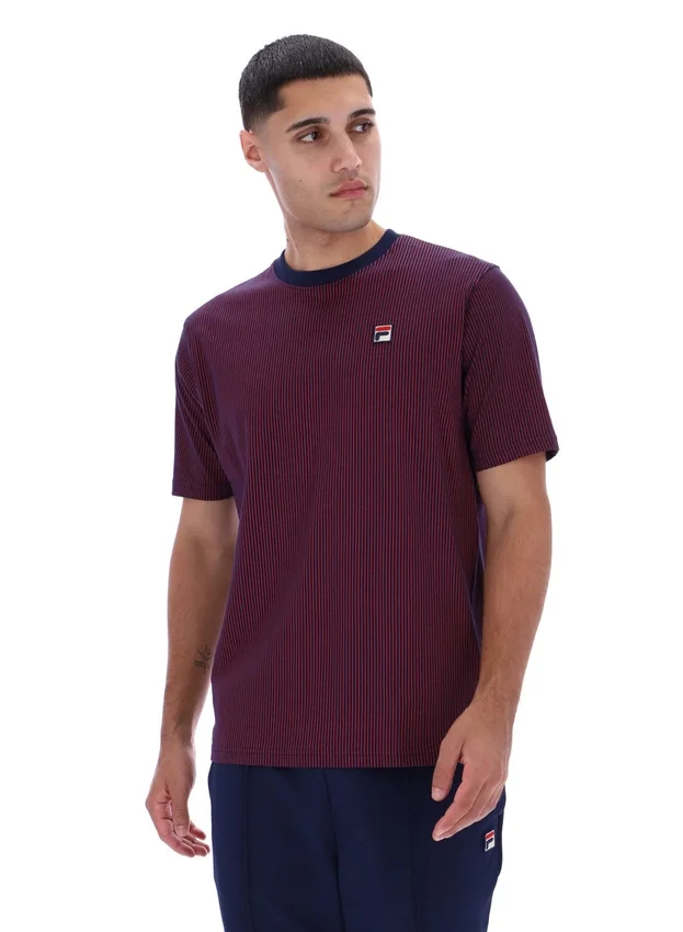 Camiseta de rayas finas con estampado Nilo de Fila en azul marino