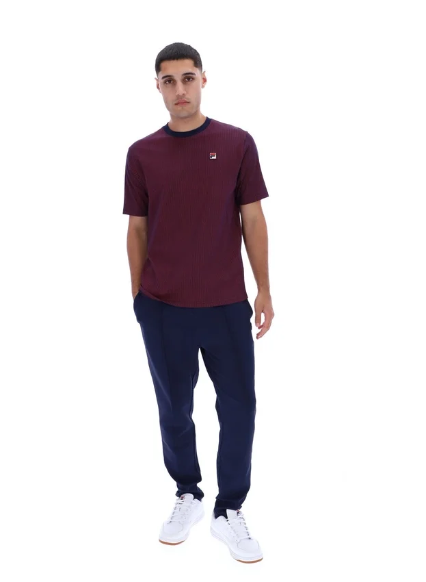 Camiseta de rayas finas con estampado Nilo de Fila en azul marino
