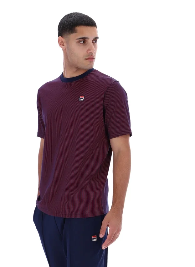 Camiseta de rayas finas con estampado Nilo de Fila en azul marino
