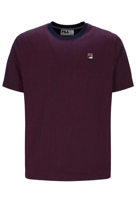 Camiseta de rayas finas con estampado Nilo de Fila en azul marino